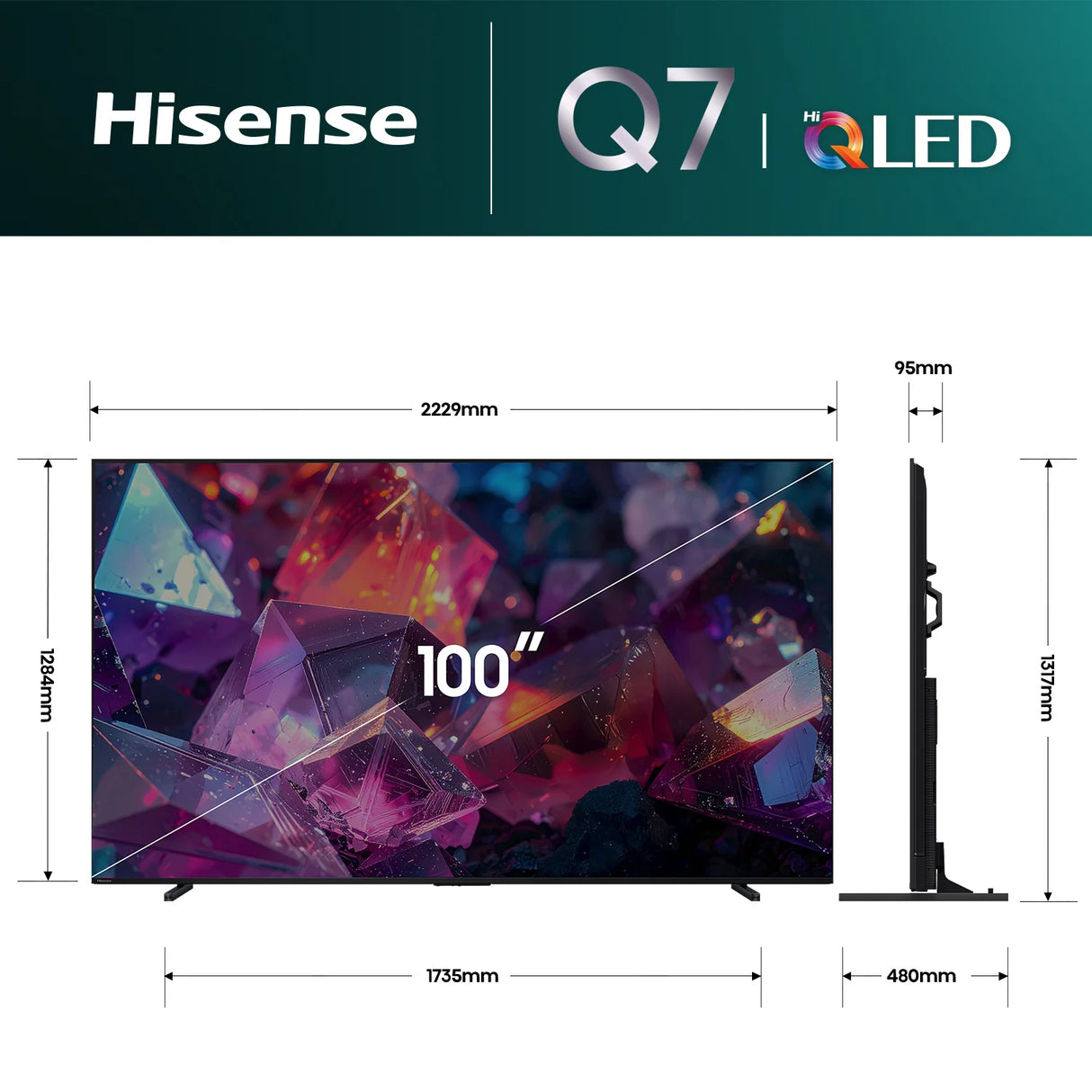 Hisense 100" Q7S Hi-QLED 4K Smart TV 100Q7SAU | Greater Sydney Only