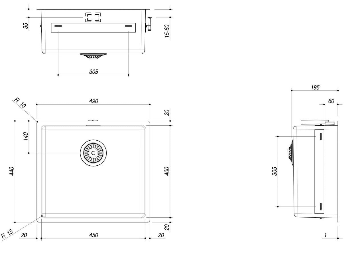 Abey Barazza R15 Single Bowl Inset Sink 1X4540I