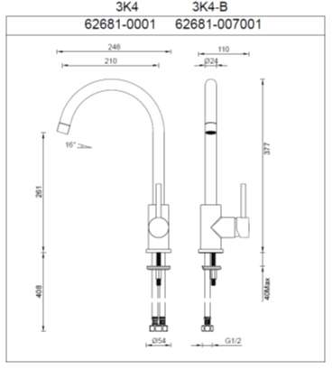 Abey Lucia Goose Sidelever Mixer Tap 3K4