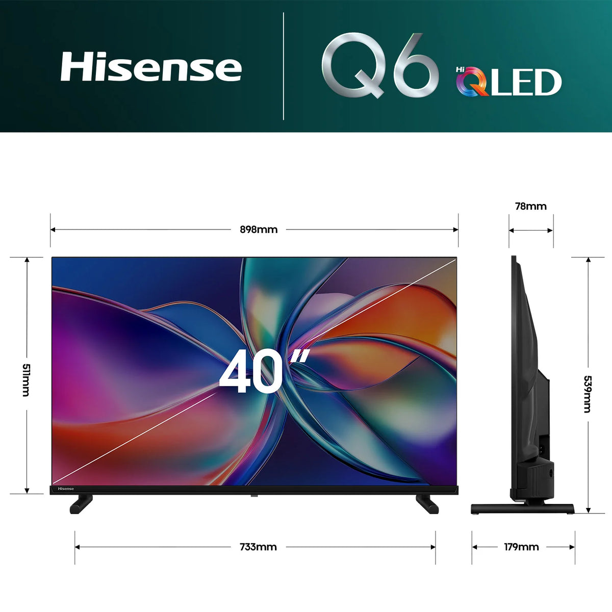 Hisense 40" Q6S Hi-QLED Full HD Smart TV 40Q6SAU