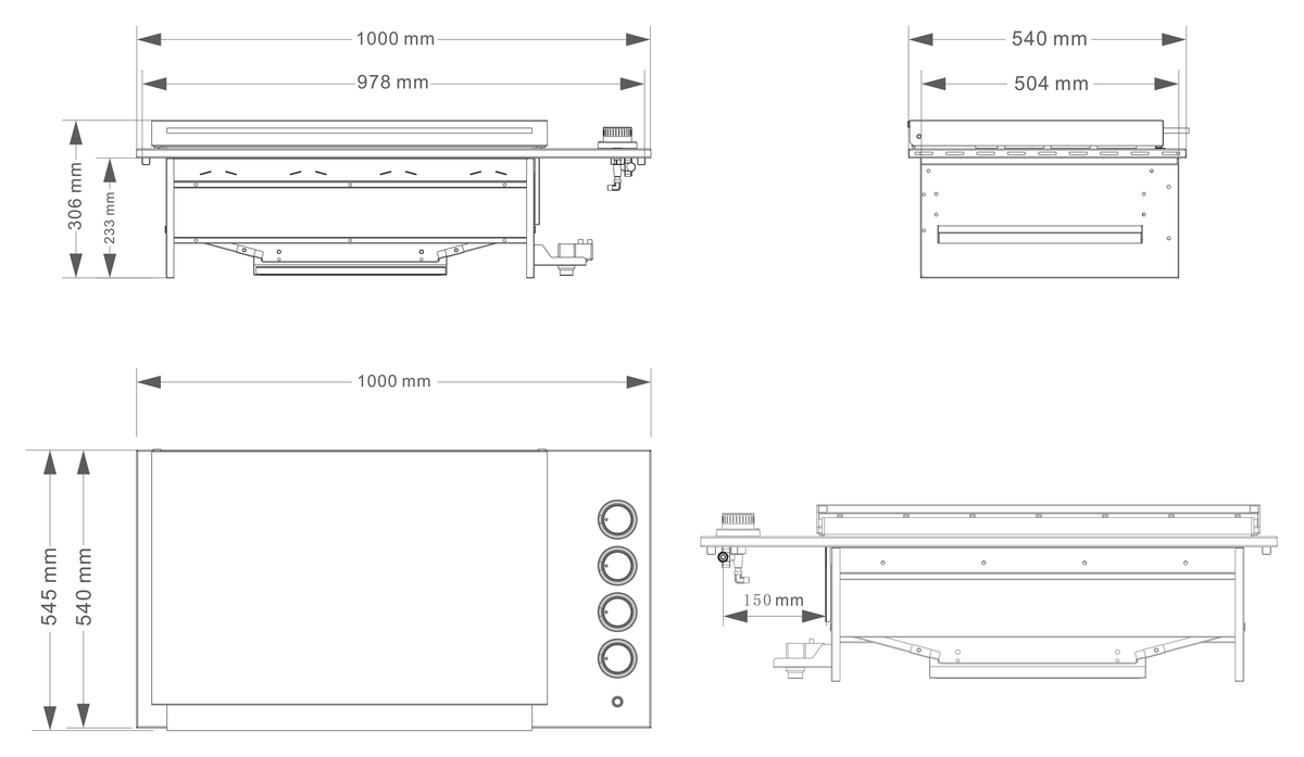 Casa 4 Burner Built-In Gas BBQ Grill Stainless Steel 4CBBQSS