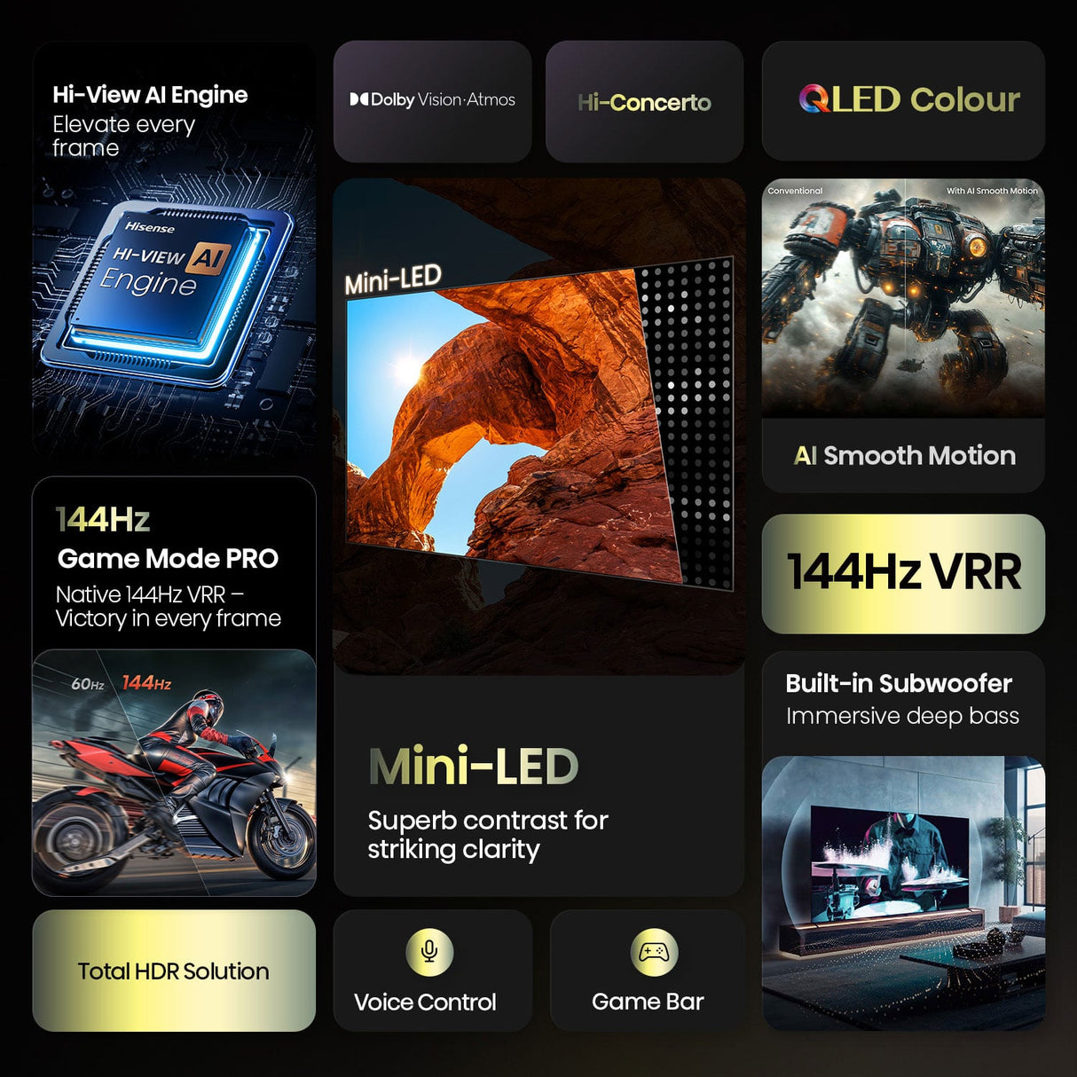 Hisense 50" Series U6QAU Mini-LED 4K QLED Smart TV 50U6QAUPRO