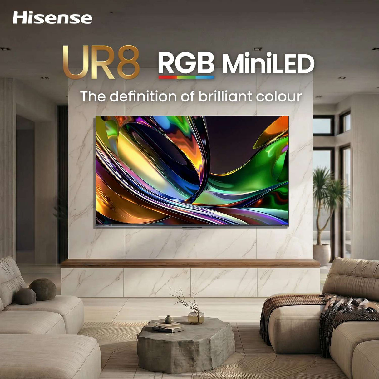 Hisense 55" RGB Mini LED UR8S 180Hz 4K Smart AI TV 55UR8SAU