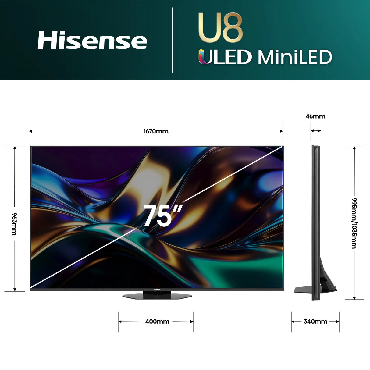 Hisense 75" U85 Mini-LED ULED 4K Smart TV 75U85AU