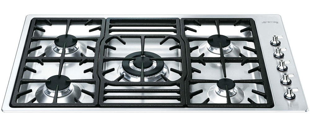 Smeg 90cm Stainless Steel Gas Cooktop PGA95-4