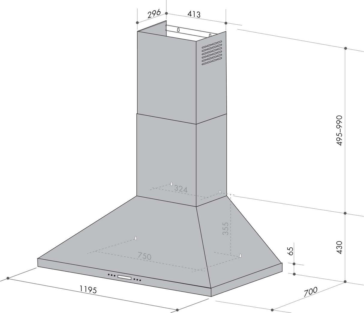 Artusi 120cm BBQ Canopy Rangehood ACH12BBQ