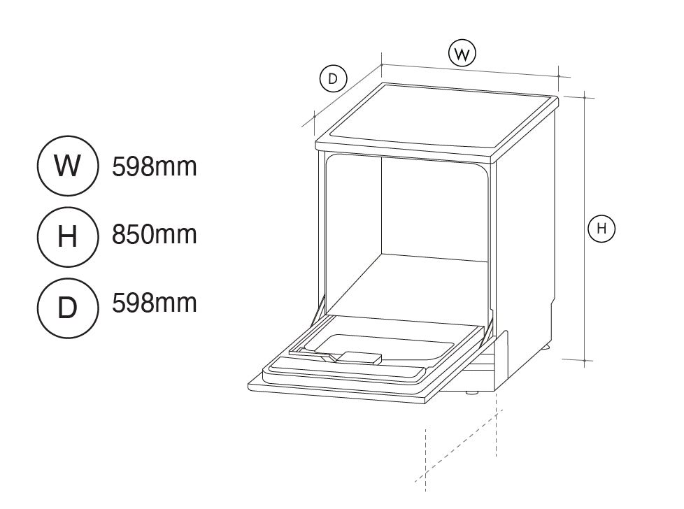 Artusi 60cm Freestanding Dishwasher ADW5002B