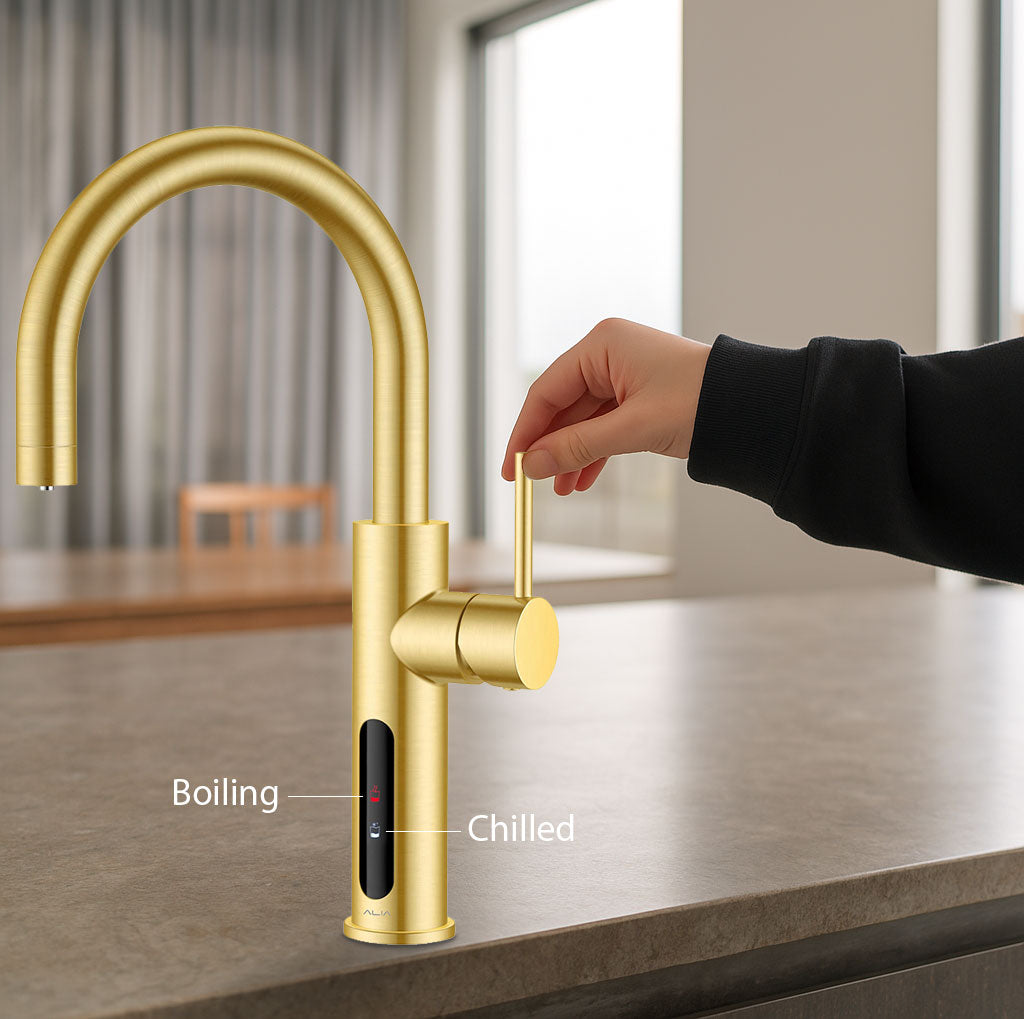 Alia X51 Intelligent Boiling/Chilled Dispenser Tap Brushed Gold AG-CS101BG