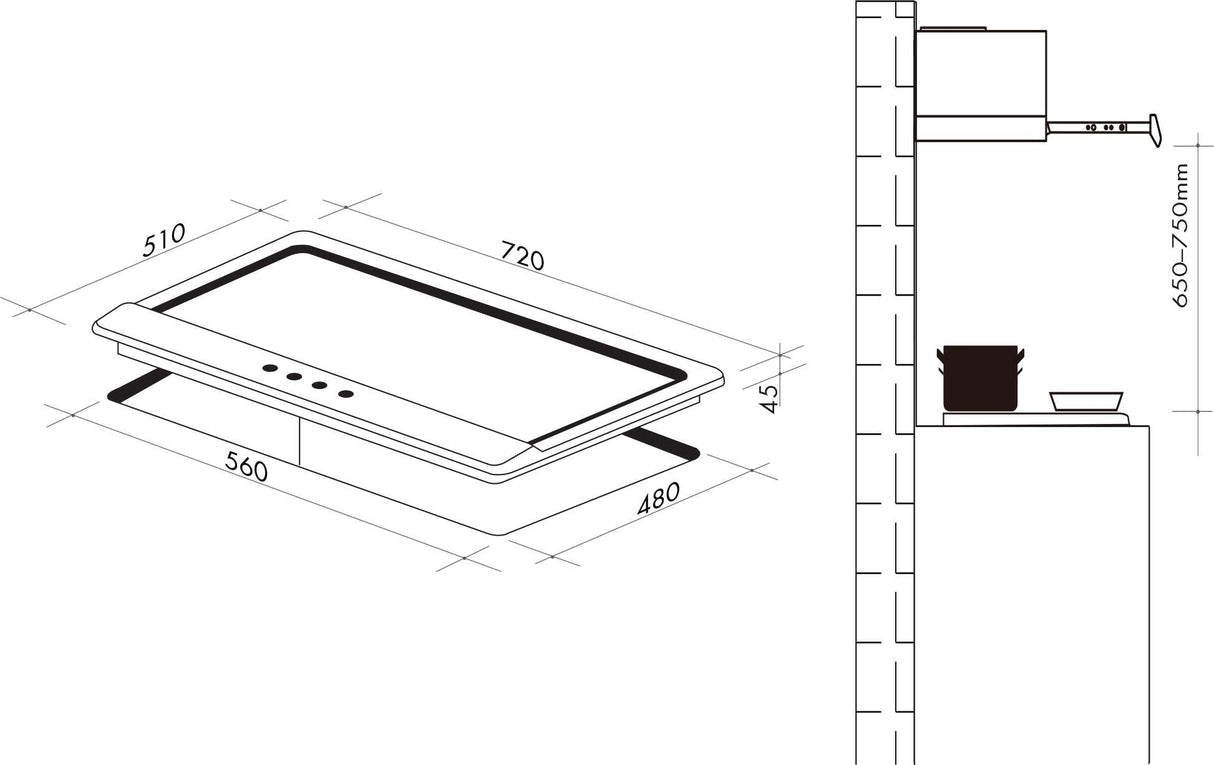 Artusi 70cm Gas Cooktop AGH71XFFD