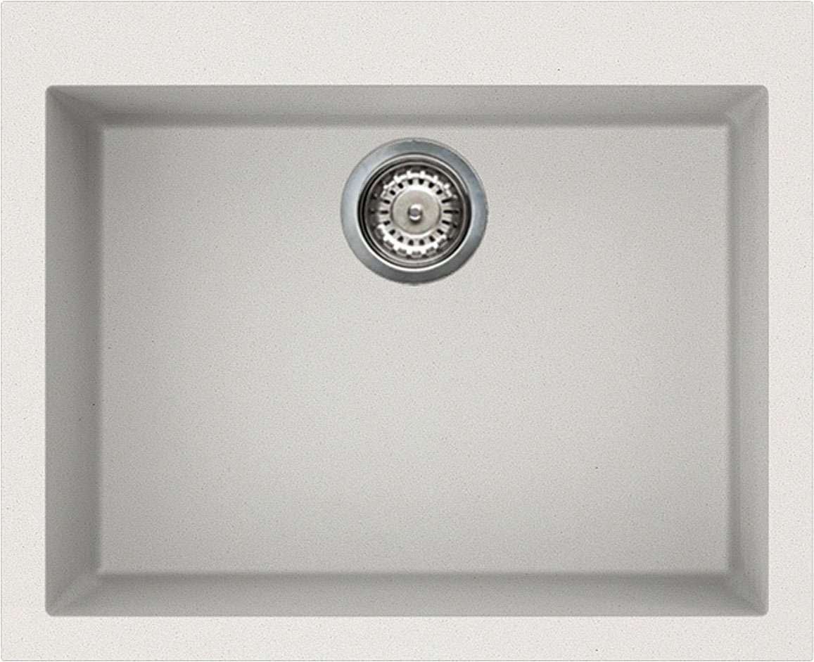 Artusi White Single Bowl Inset/Undermount Granitek Sink AGS611W