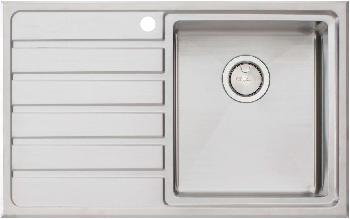 Oliveri Apollo Single Right Hand Bowl Inset/Undermount Sink With Drainer AP1422