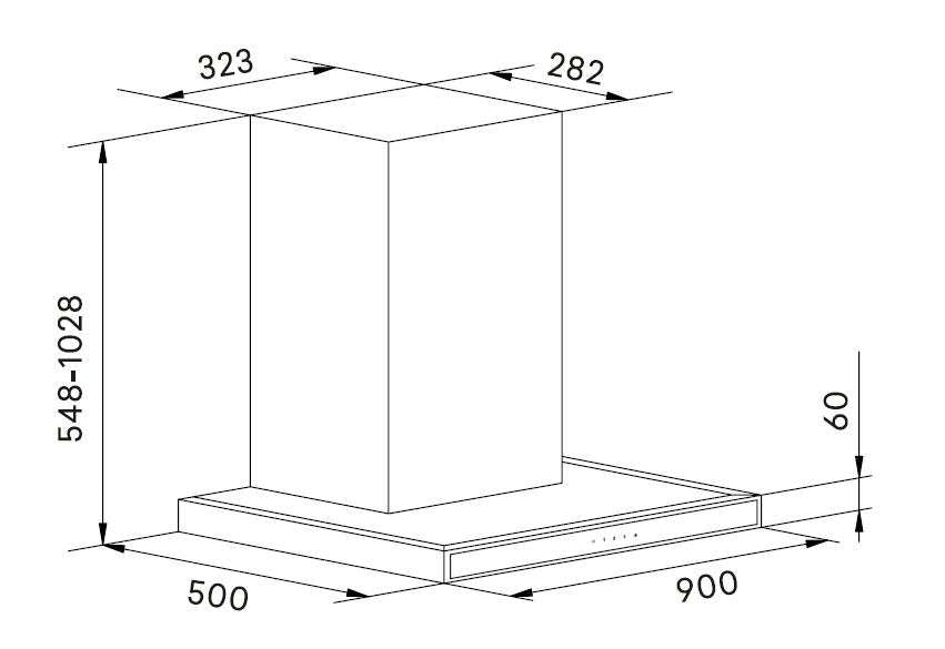 Airvolution 90cm Box Canopy Rangehood ARBC90TPS
