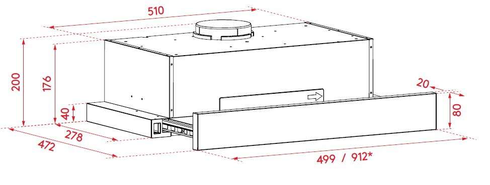Airvolution 90cm Slideout Rangehood ASL90DR2S