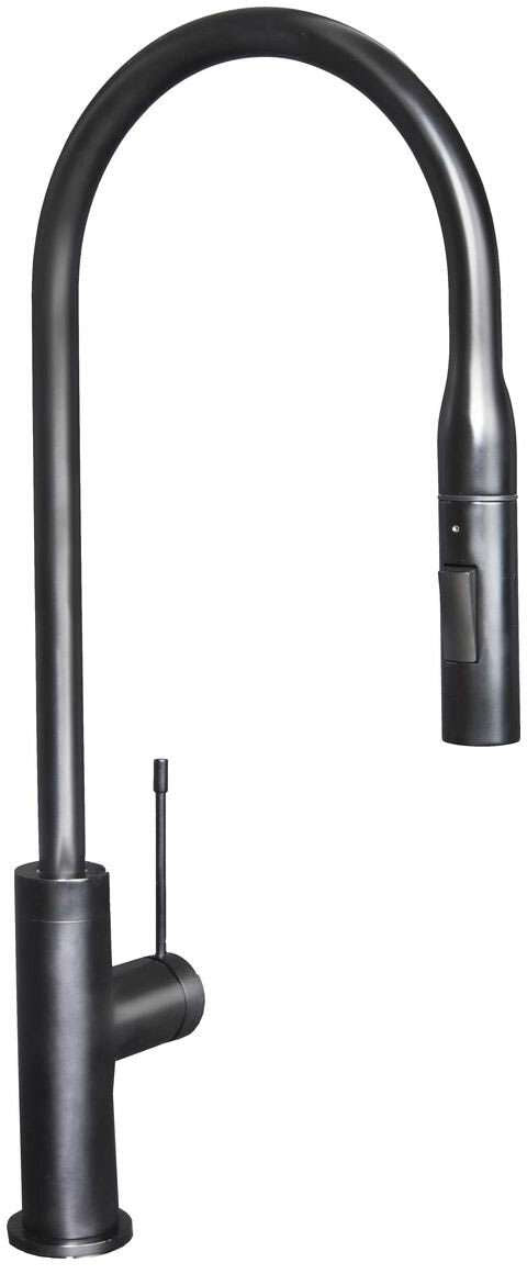 Artusi Gooseneck Pullout Kitchen Mixer Tap Matt Black ASM201B
