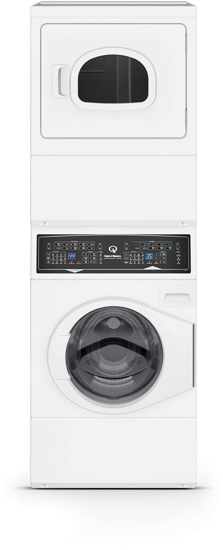 Speed Queen Black Serie 10kg Washer + 9kg Electric 20AMP Dryer Stack ATEE9A