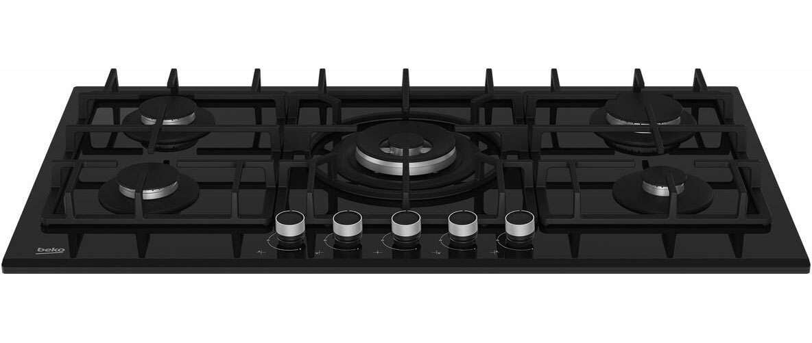 Beko 90cm Black Glass Gas Cooktop BCT90GG1