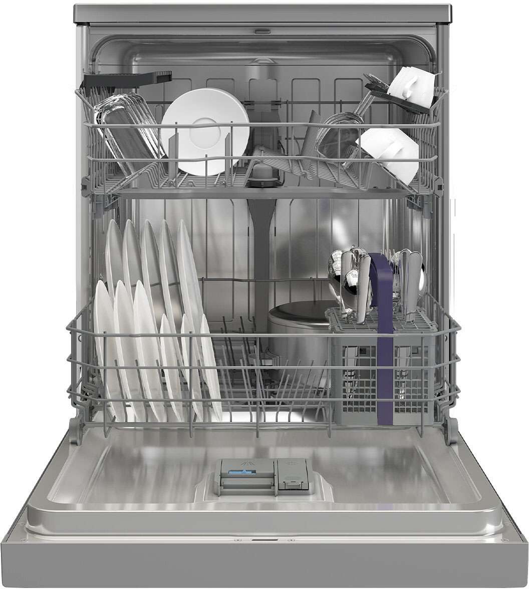 Beko 60cm Freestanding Dishwasher Platinum Steel BDFB1410X