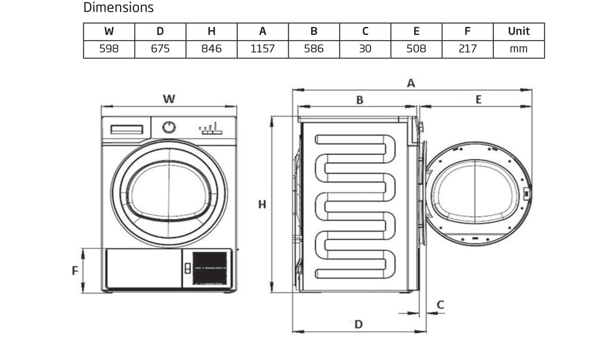 Beko 10kg Heat Pump Dryer White BDPB104HW | Greater Sydney Only