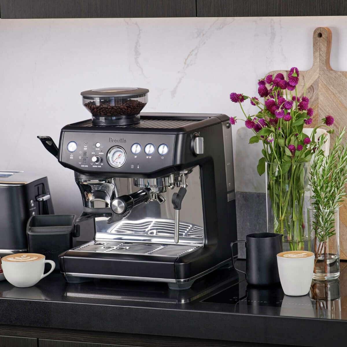 Breville The Barista Express Impress Black Truffle Coffee Machine BES876BTR4IAN1