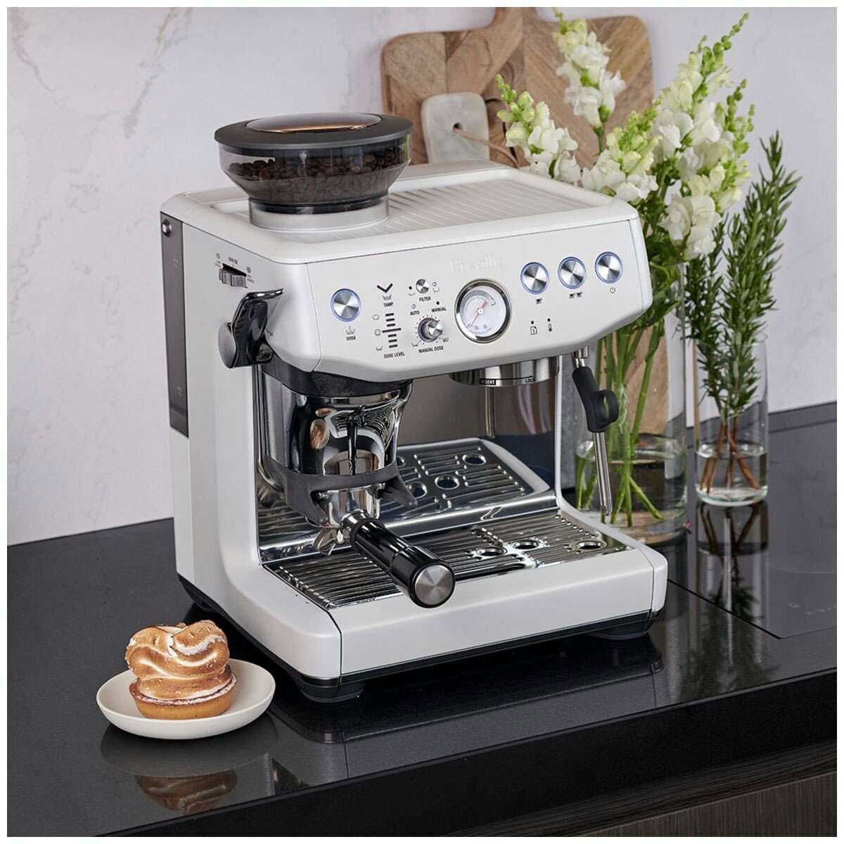 Breville The Barista Express Impress Sea Salt Coffee Machine BES876SST