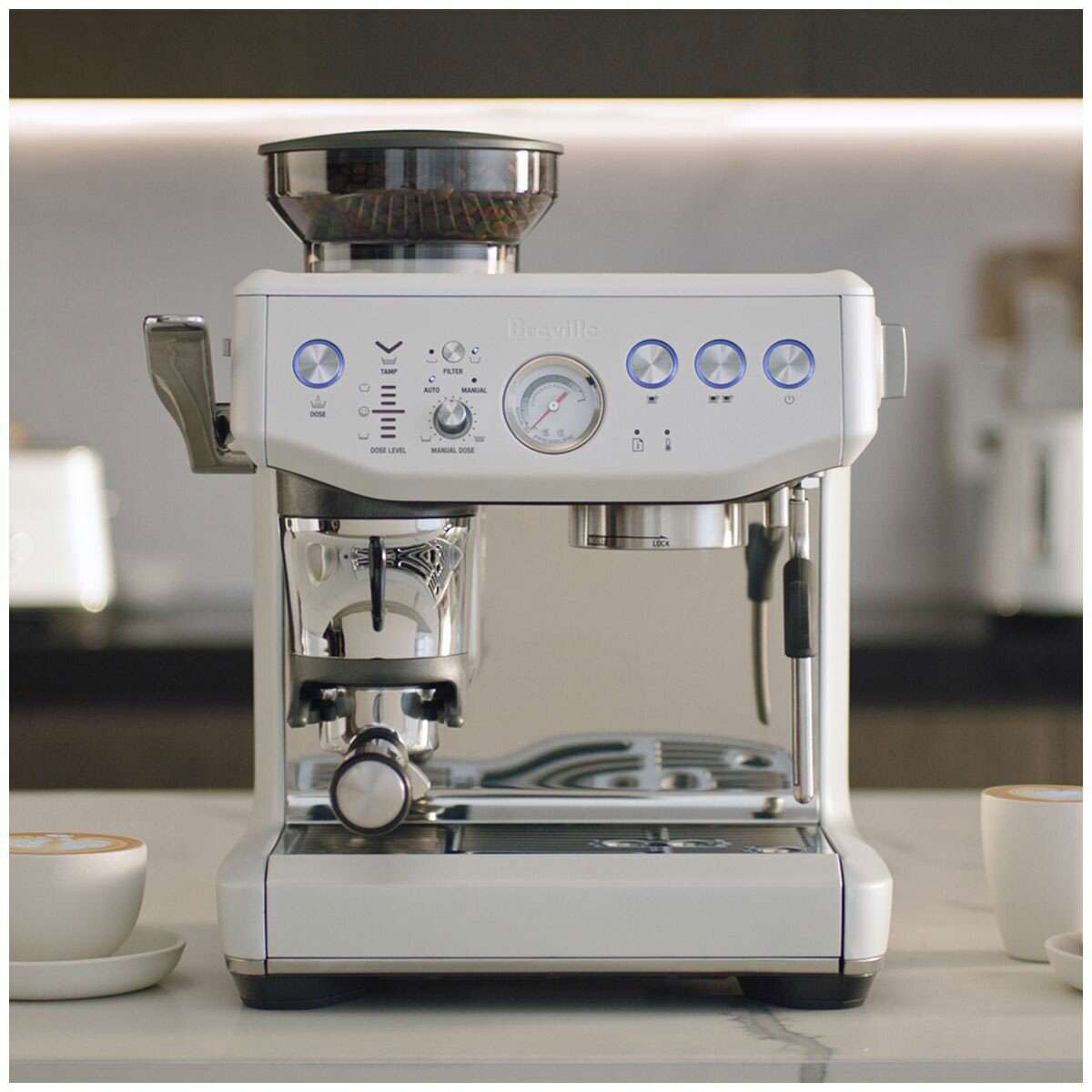Breville The Barista Express Impress Sea Salt Coffee Machine BES876SST