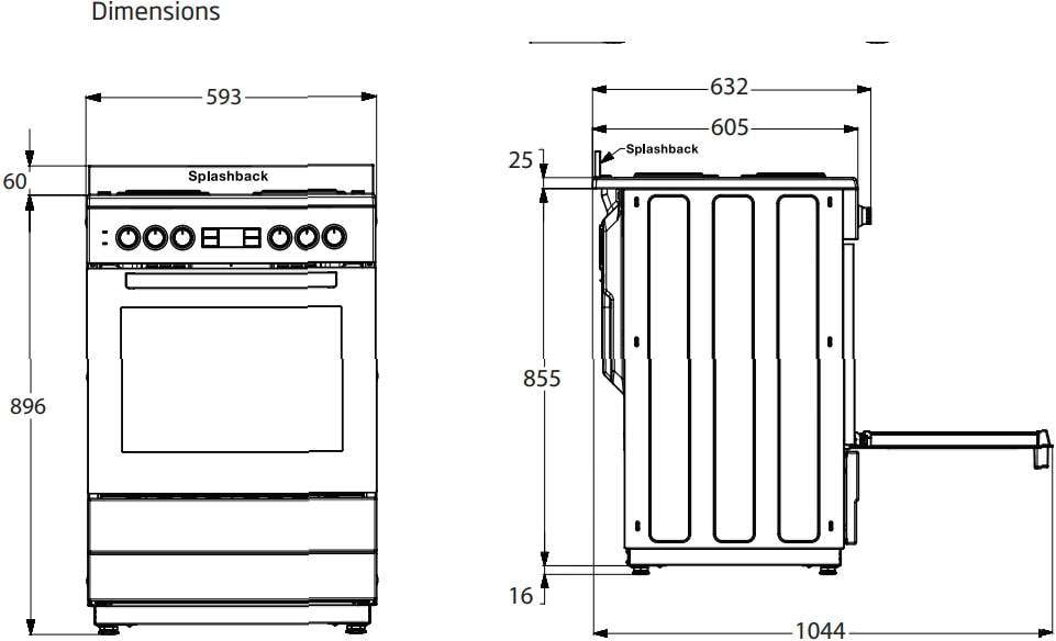 Beko 60cm Multi-functional Electric Freestanding Oven/Stove BFC60IPAN