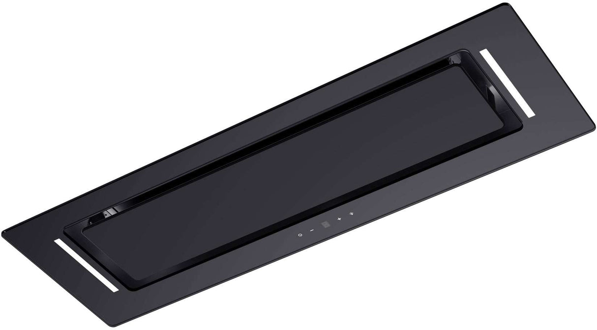Schweigen 90cm Non-Silent 900m3/hr Black Glass Undermount Rangehood BGUM-9B
