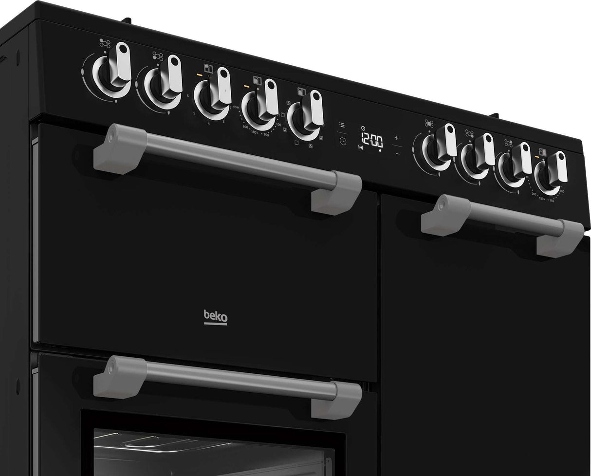 Beko 90cm 184L Dual Fuel Multifunction Freestanding Oven/Stove BRC916GMB