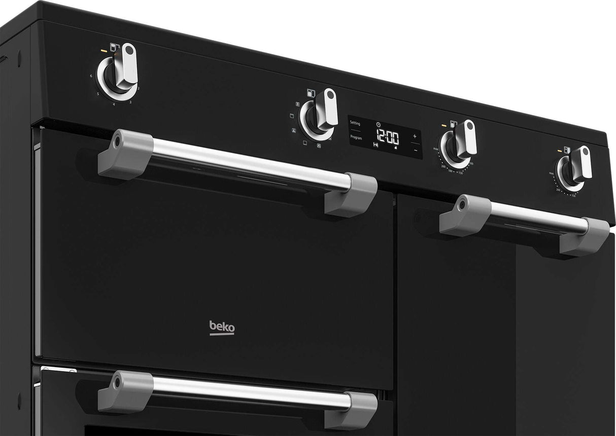 Beko 90cm 66L Multifunction Electric Freestanding Oven/Stove Black BRC916IMB