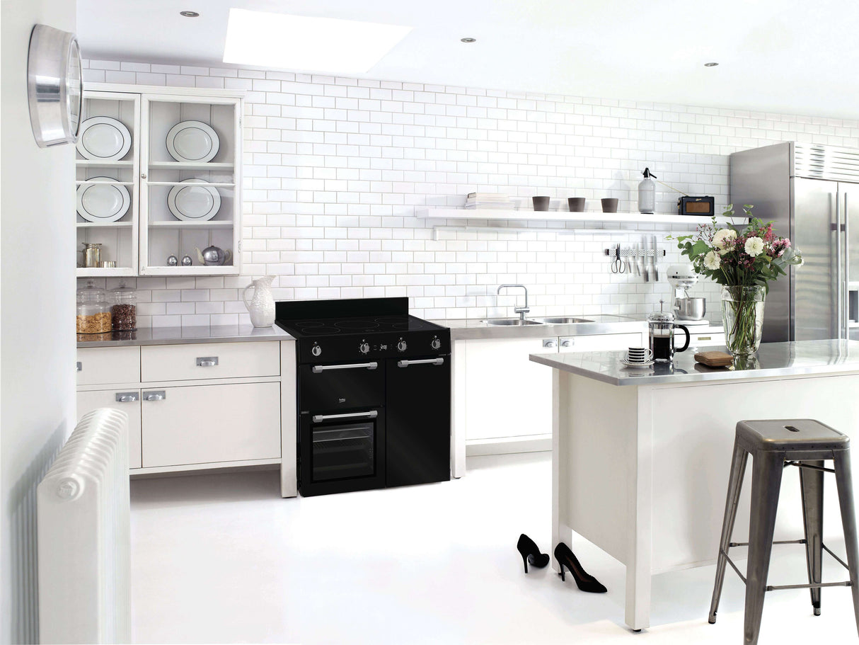 Beko 90cm 66L Multifunction Electric Freestanding Oven/Stove Black BRC916IMB