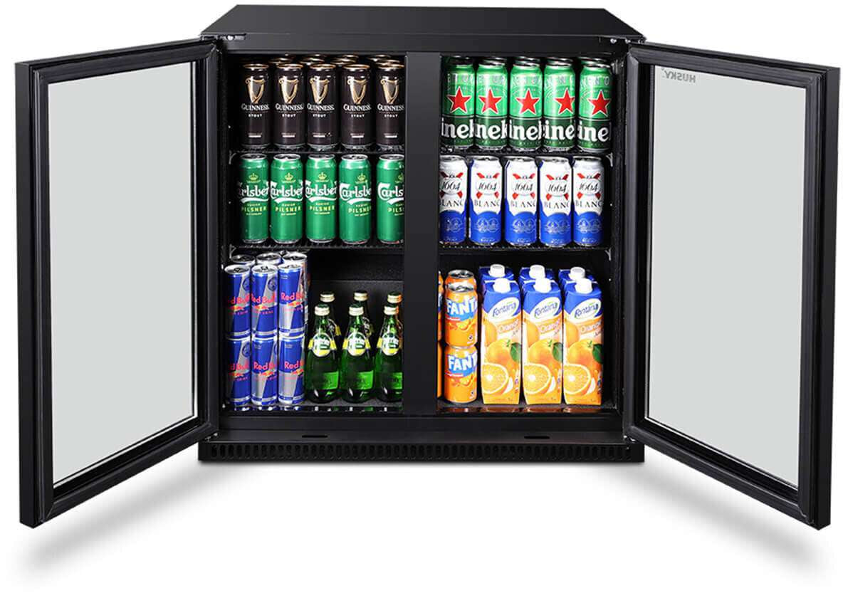 Husky 203L Double Door Home Bar Fridge Black C2HHMBBKAU | Greater Sydney Only