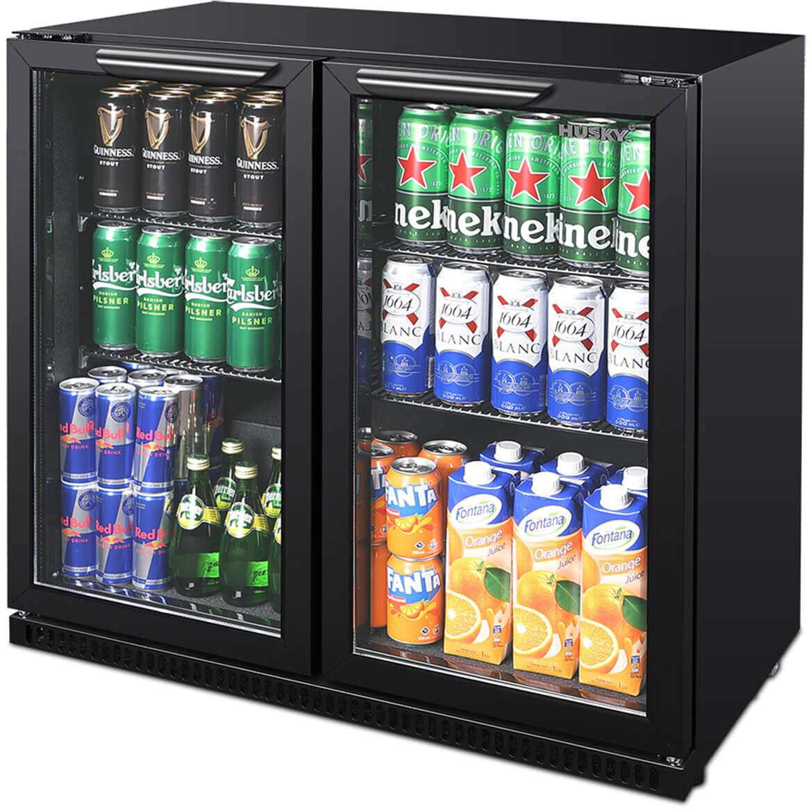 Husky 203L Double Door Home Bar Fridge Black C2HHMBBKAU | Greater Sydney Only