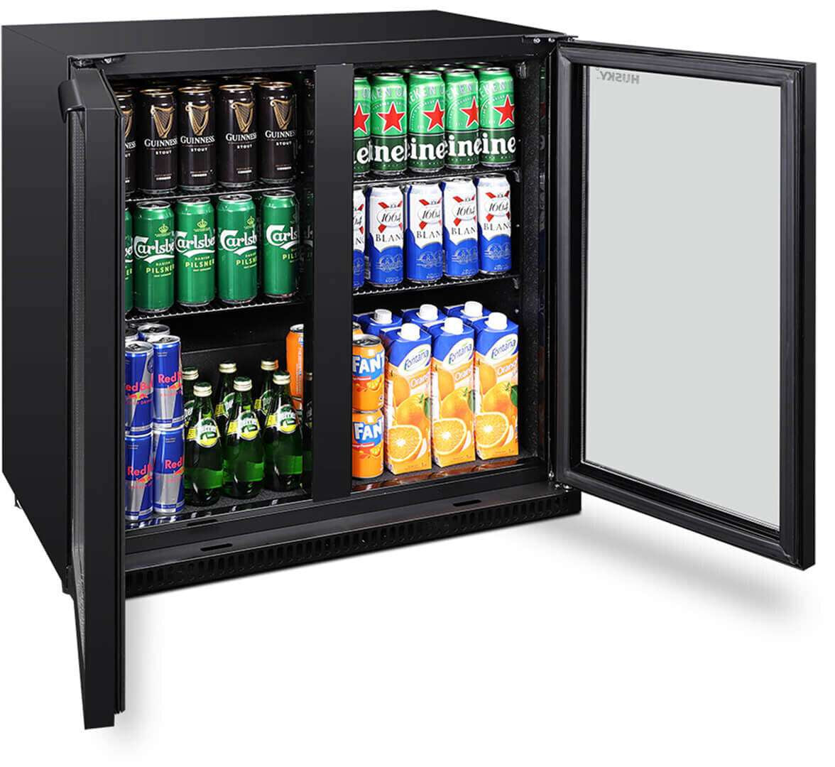 Husky 203L Double Door Home Bar Fridge Black C2HHMBBKAU | Greater Sydney Only