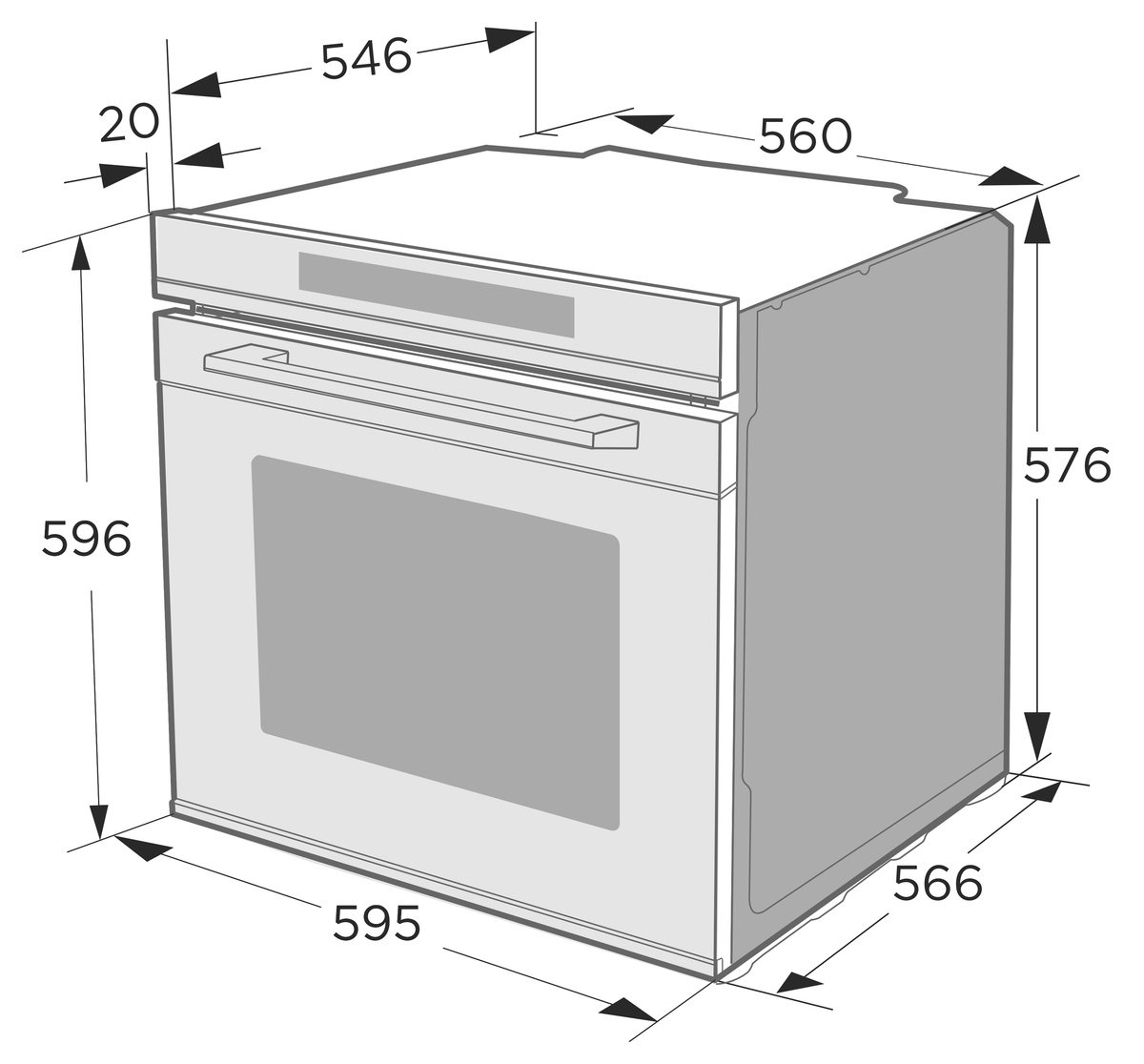 Casa 60cm 72L Electric Wall Oven CA60ED