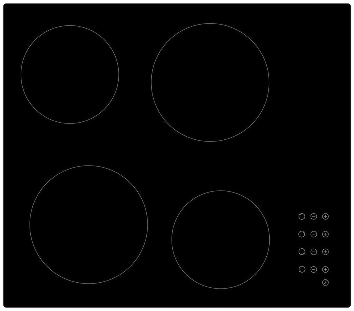 Casa 60cm 4 Zone Black Ceramic Glass Electric Cooktop CA60FEG