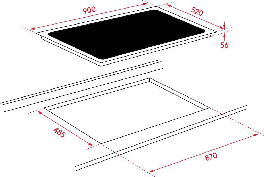 Casa 90cm Black Ceramic Glass Electric Cooktop CA90FEG