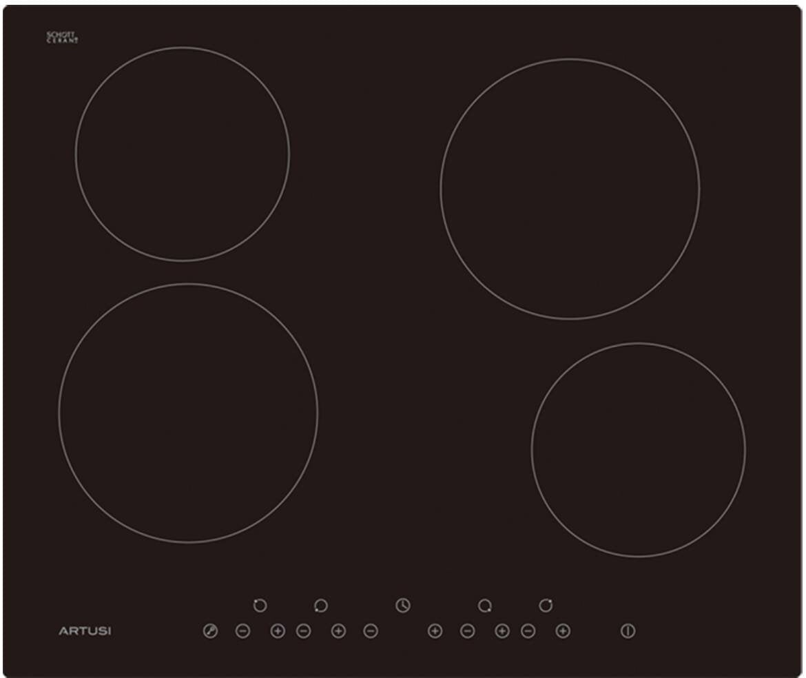 Artusi 70cm Black Ceramic Glass Electric Cooktop CACC70/1