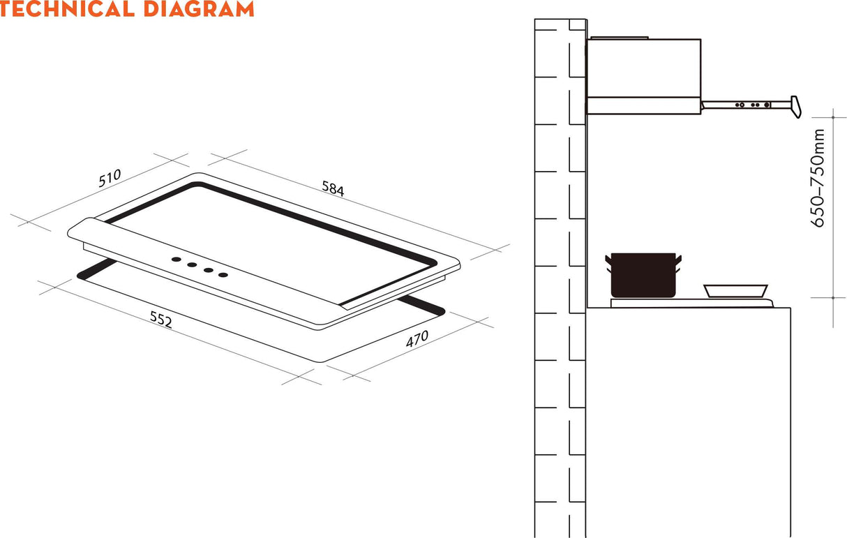Artusi 58cm Gas Cooktop CAGH6000B