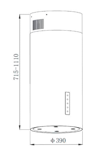 Casa 39cm Quiet White Cylinder Island Canopy CAS9UIWT