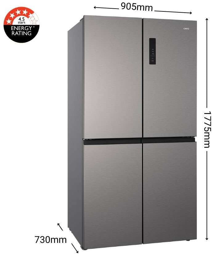 CHiQ 601L Quad Door Refrigerator Silver CCD596NS | Greater Sydney Only