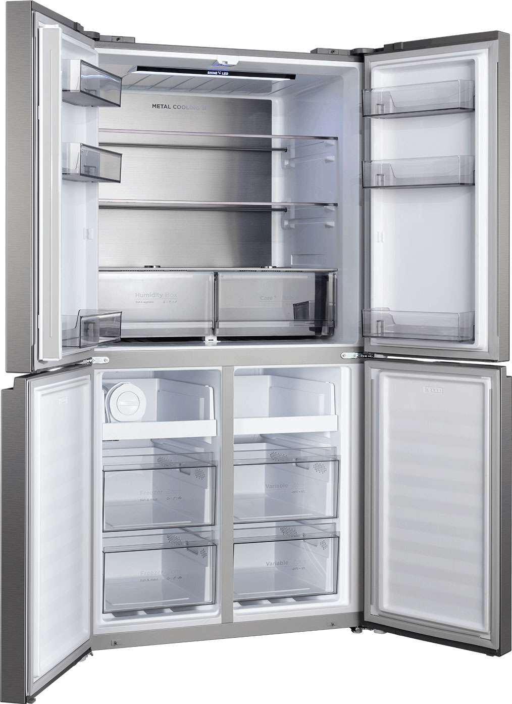 CHiQ 601L Quad Door Refrigerator Silver CCD596NS | Greater Sydney Only