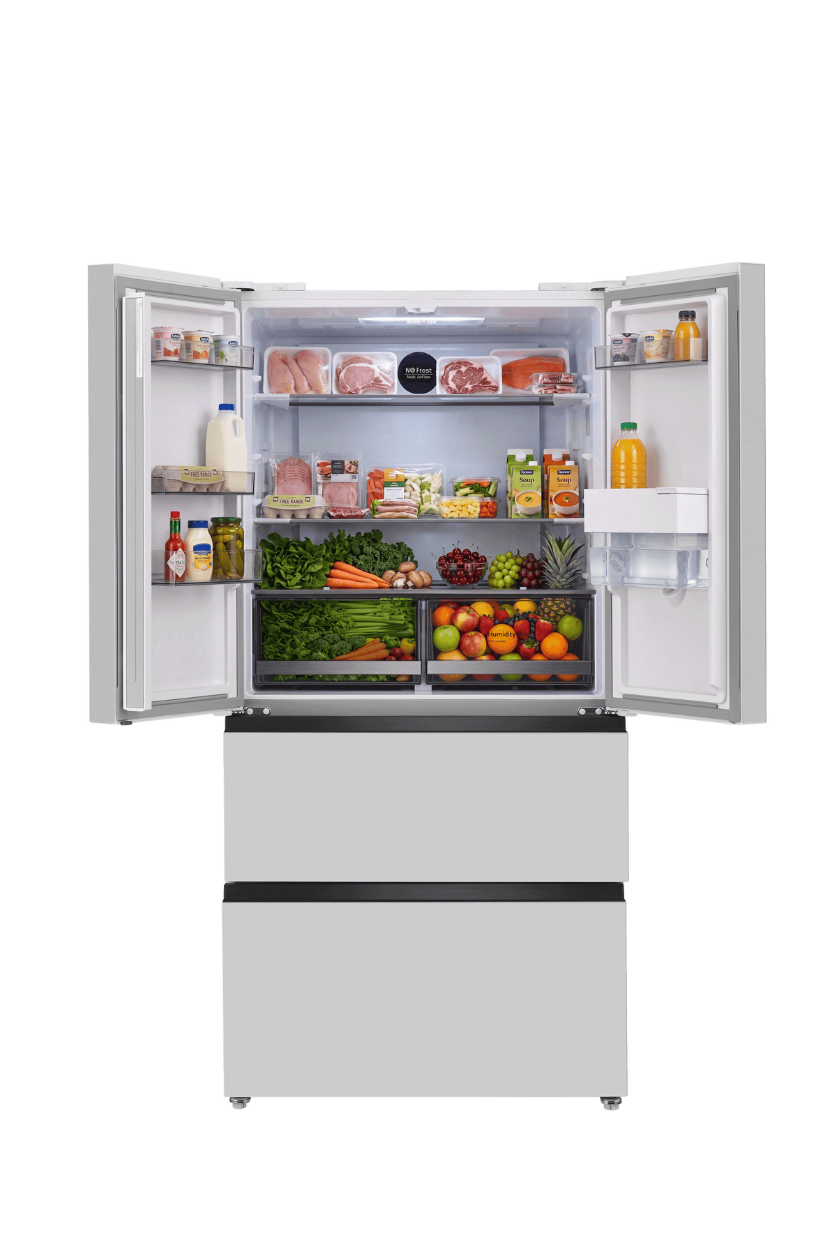 CHiQ 505L French Door Refrigerator White Steel CFD504NWSD