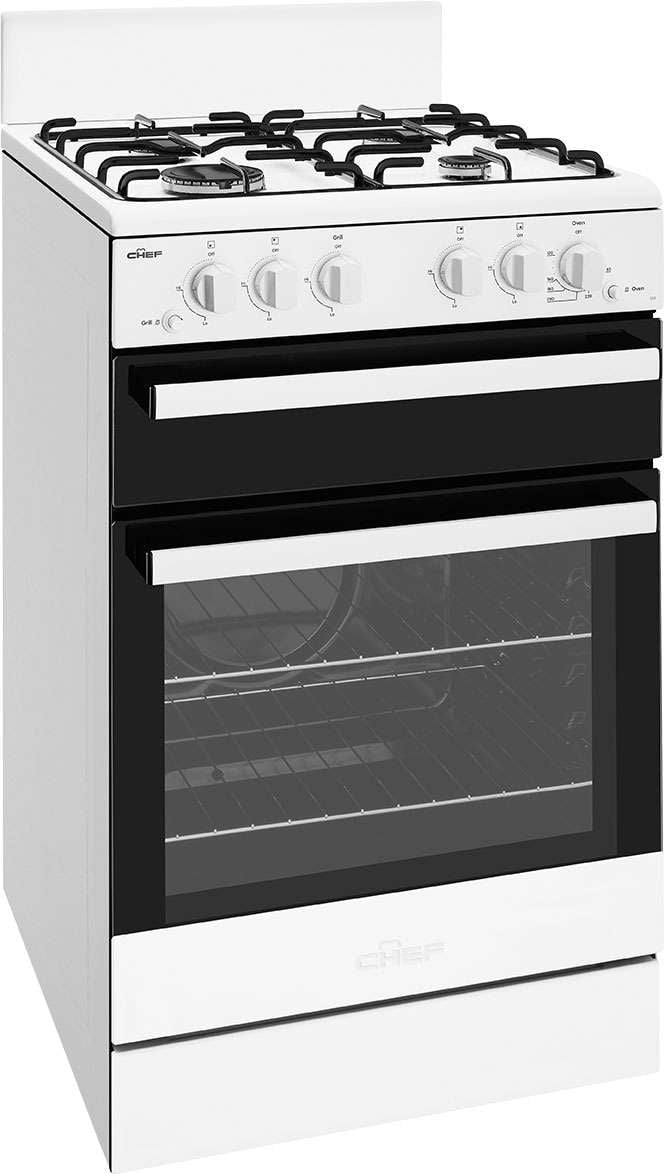 Chef 54cm 80L Gas Freestanding Oven/Stove White CFG503WCH