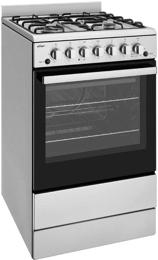 Chef 54cm 80L Gas Freestanding Oven/Stove Stainless Steel CFG504SCH