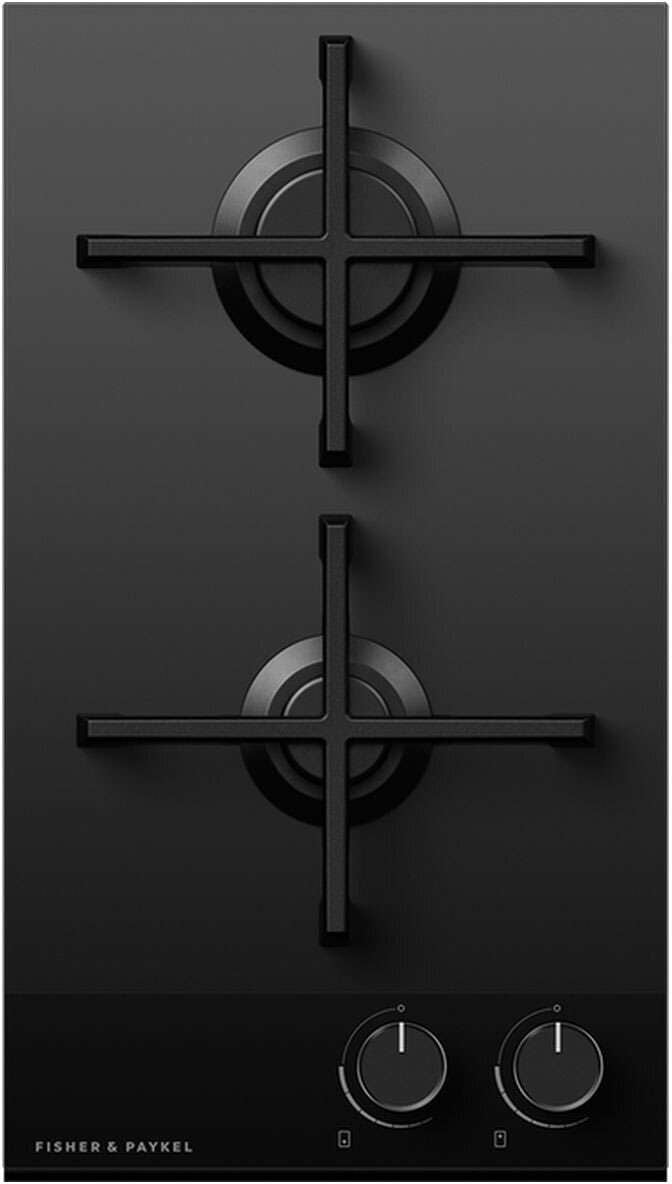 Fisher & Paykel 30cm Black Glass Natural Gas Cooktop CG302DNGGB4