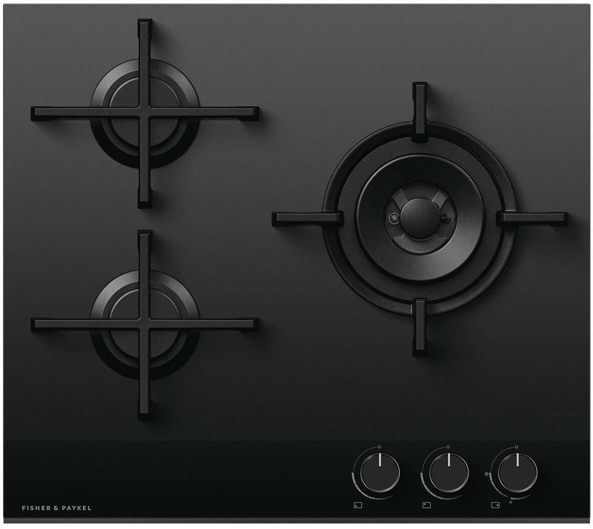 Fisher & Paykel 60cm Black Glass LPG Gas Cooktop CG603DLPGB4