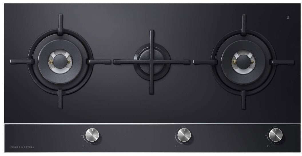 Fisher & Paykel 90cm Black Glass LPG Gas Cooktop CG903DLPGB4
