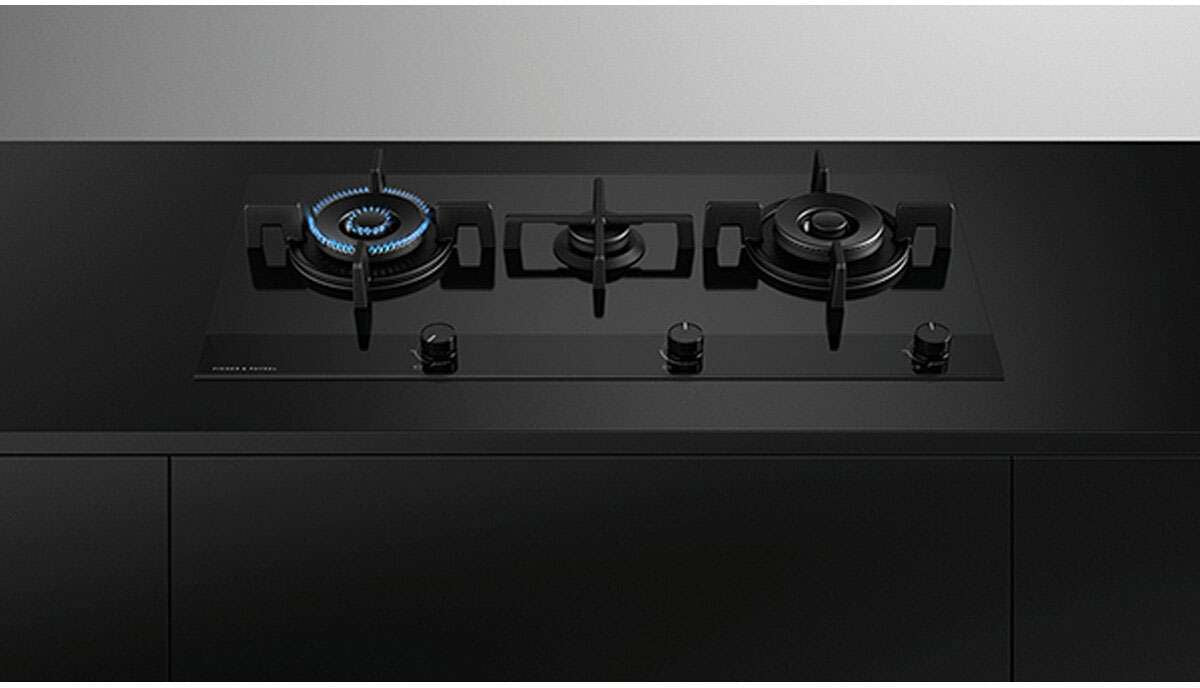 Fisher & Paykel 90cm Black Glass LPG Gas Cooktop CG903DLPGB4