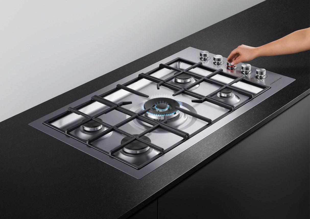 Fisher & Paykel 90cm Stainless Steel Natural Gas Cooktop CG905DWNGFCX3