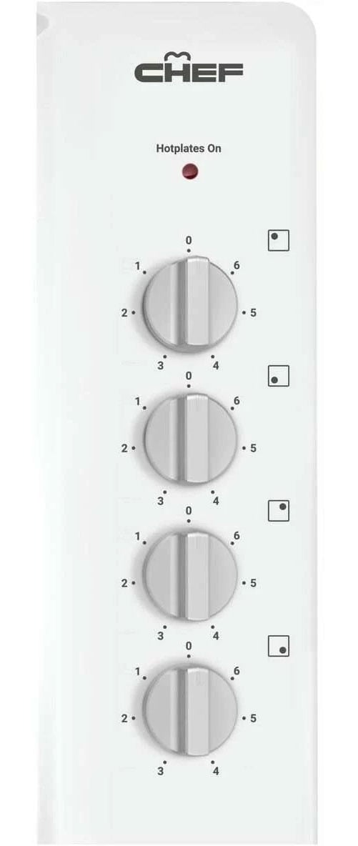 Chef 90cm Solid Element White Enamel Electric Cooktop CHS942WB